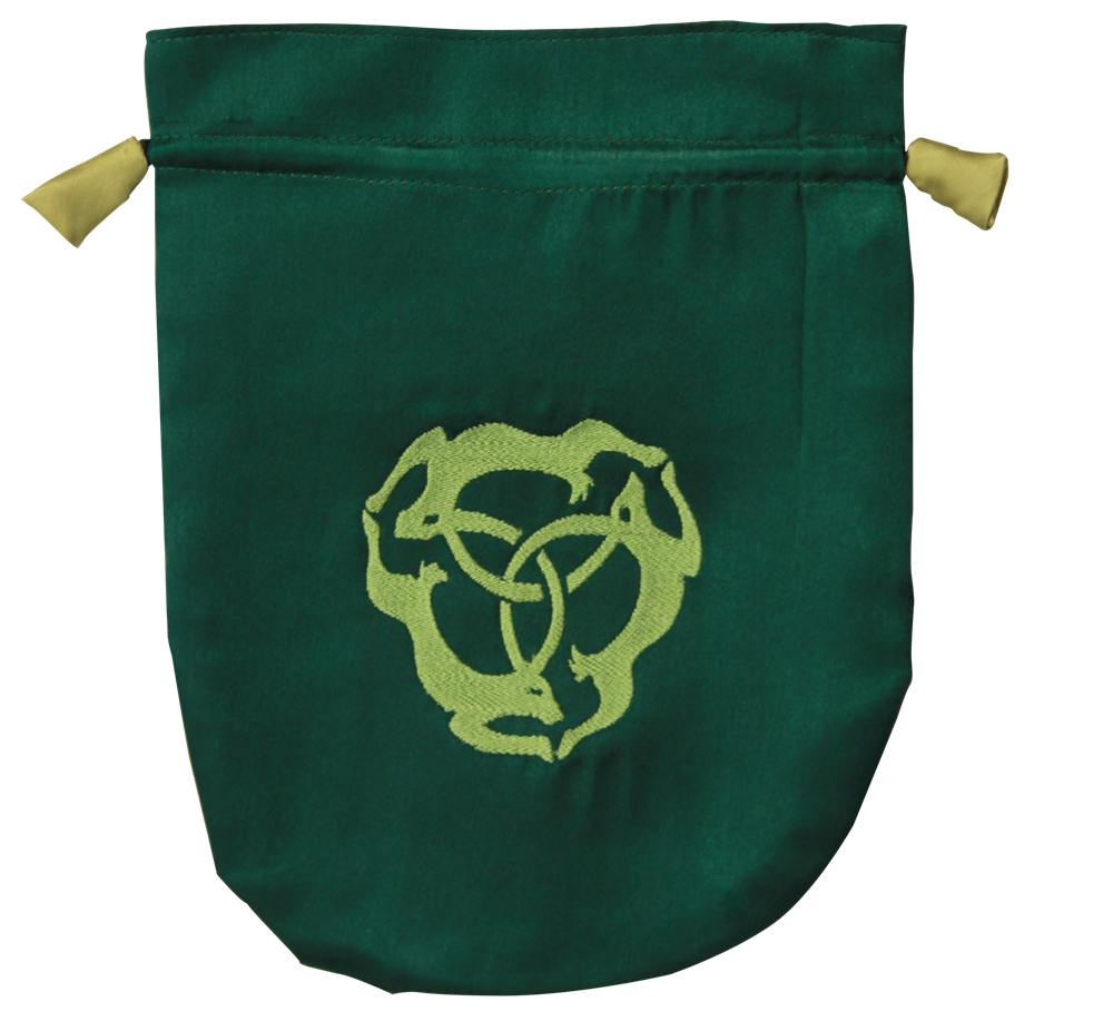 Eastgate Resource Green Satin Triple Hare Tarot Bag