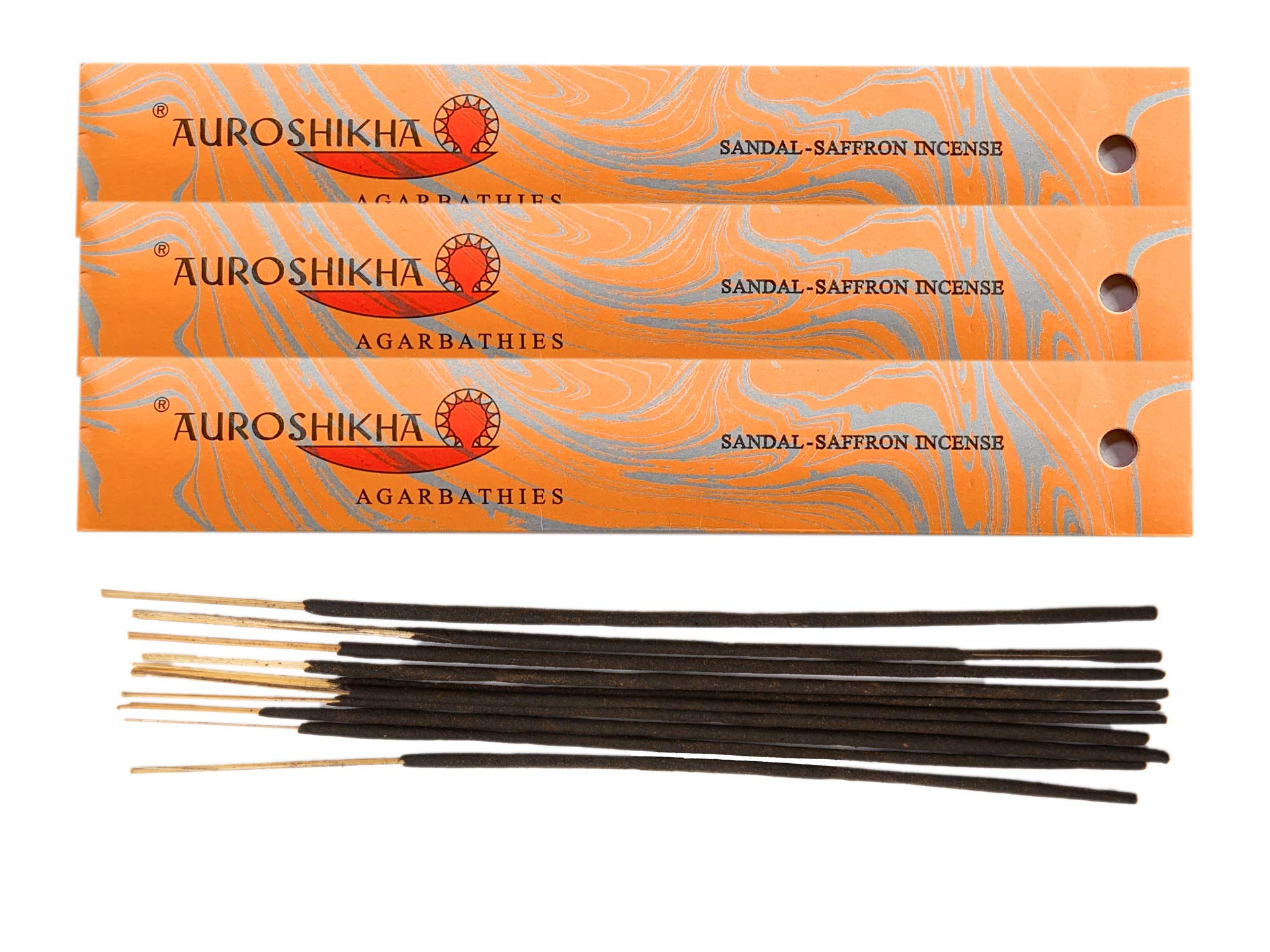 (3-Pack) Auroshikha Sandal-Saffron Incense 10 Sticks