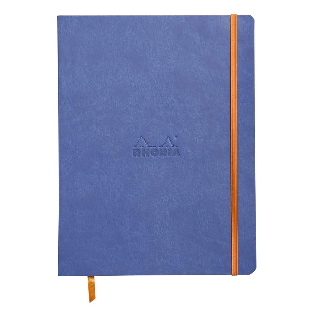 Rhodia Rhodiarama Softcover Notebook - 80 Lined Sheets - 9 3/4 x 7 1/2 - Sapphire