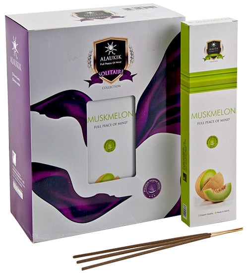 Alaukik Premium Incense Sticks Solitaire Collection Muskmelon - 50 grams (12-Pack)