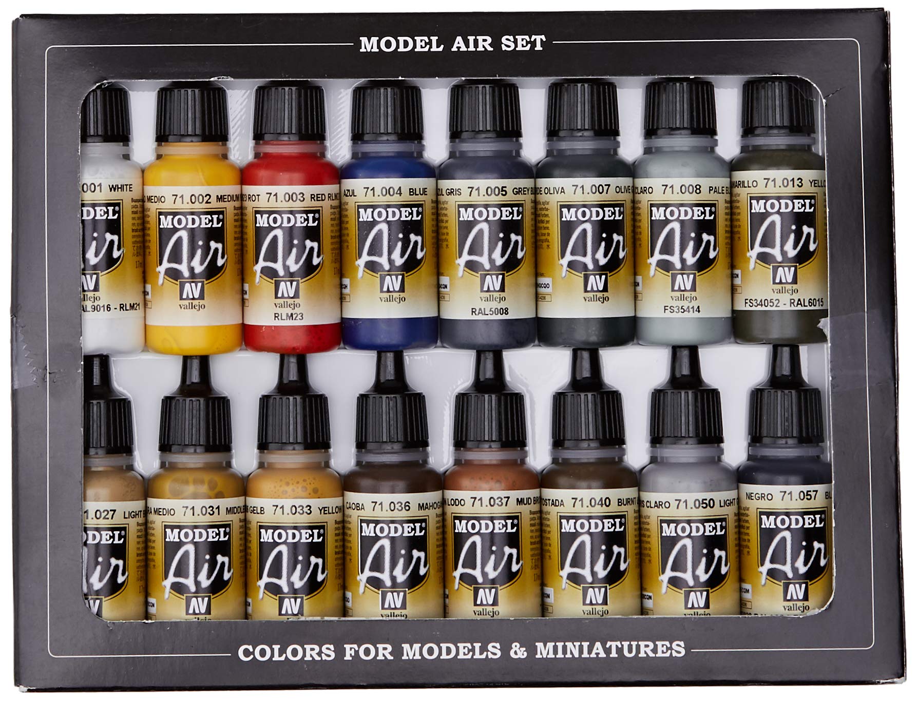 Vallejo WWII Allied Model Air Paint, 17ml (Pack of 16)