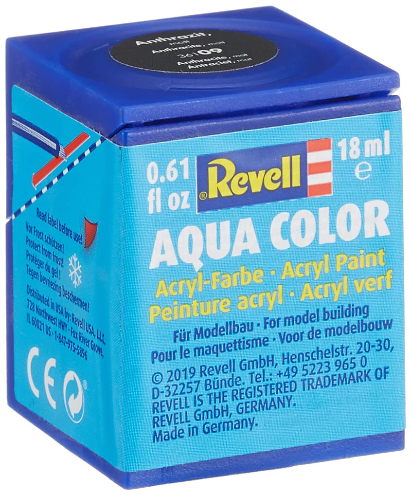 Peinture acrylique Revell Aqua Color 18 ml (finition mate gris anthracite)