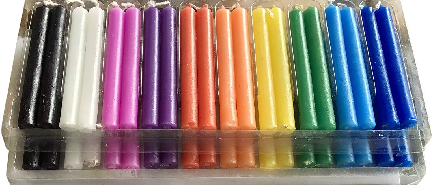 Wicca Candles 20 Pcs , Assorted Colors, Casting Spells, Rituals, Healing, Magical Work, and Wax Play Candles