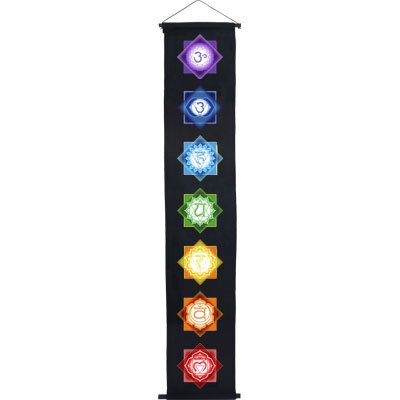 The New Age Source Cotton Color Print Banner Chakras Black Each