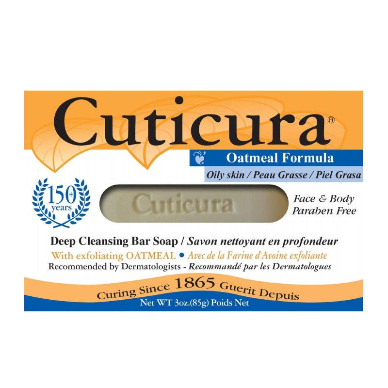 Cuticura Medicated Antibacterial Bar Oily Skin Formula, Oatmeal 3 oz