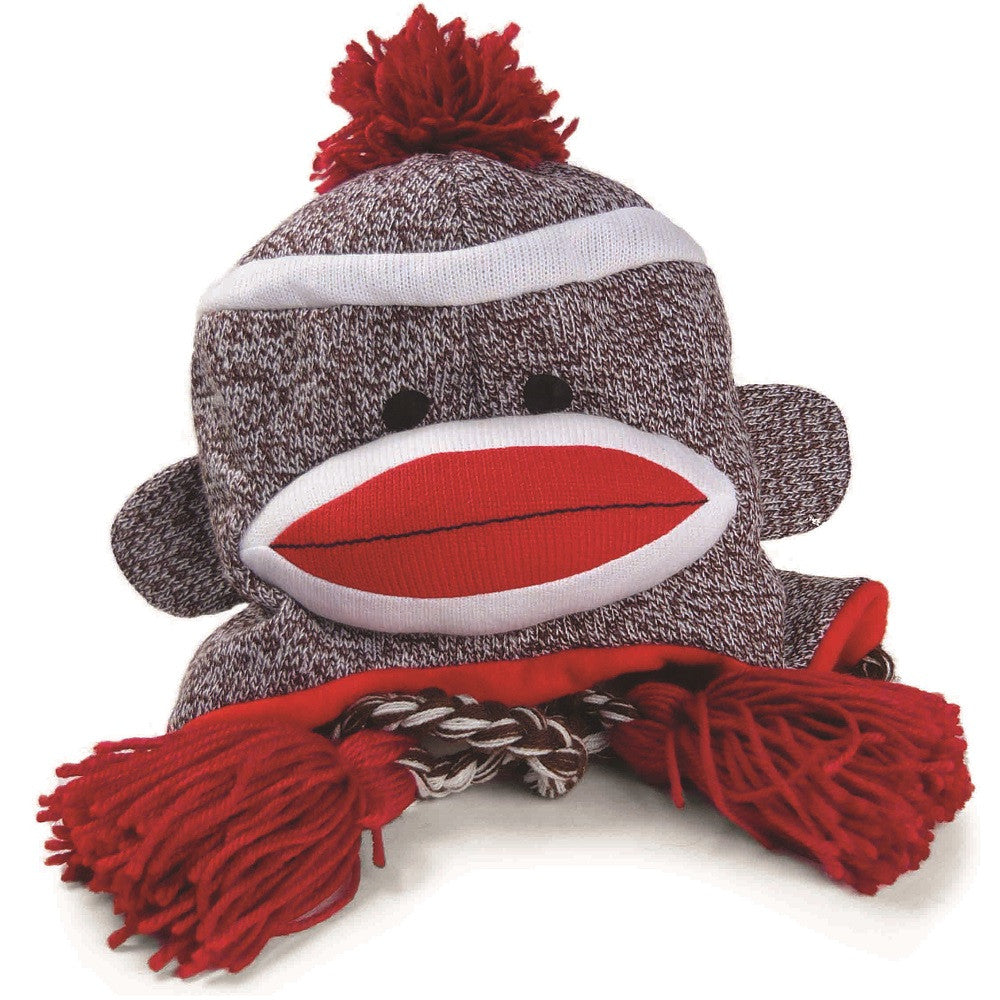 Pennington Bear Company Original Sock Monkey Hat, Knit, Plush Material, Adult Size (Gray)