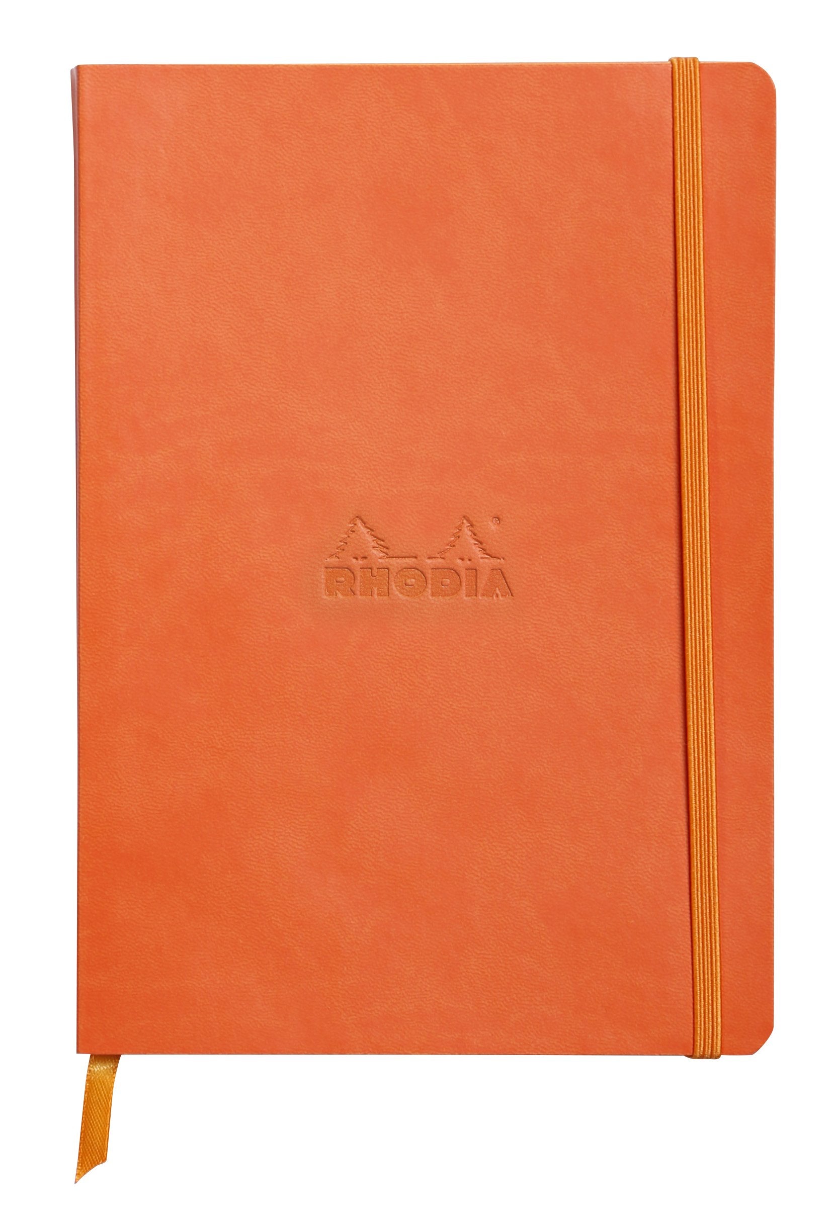 Carnet de notes Rhodia Rhodiarama SoftCover - 80 feuilles à pois - 6 x 8 1/4 - Couverture mandarine