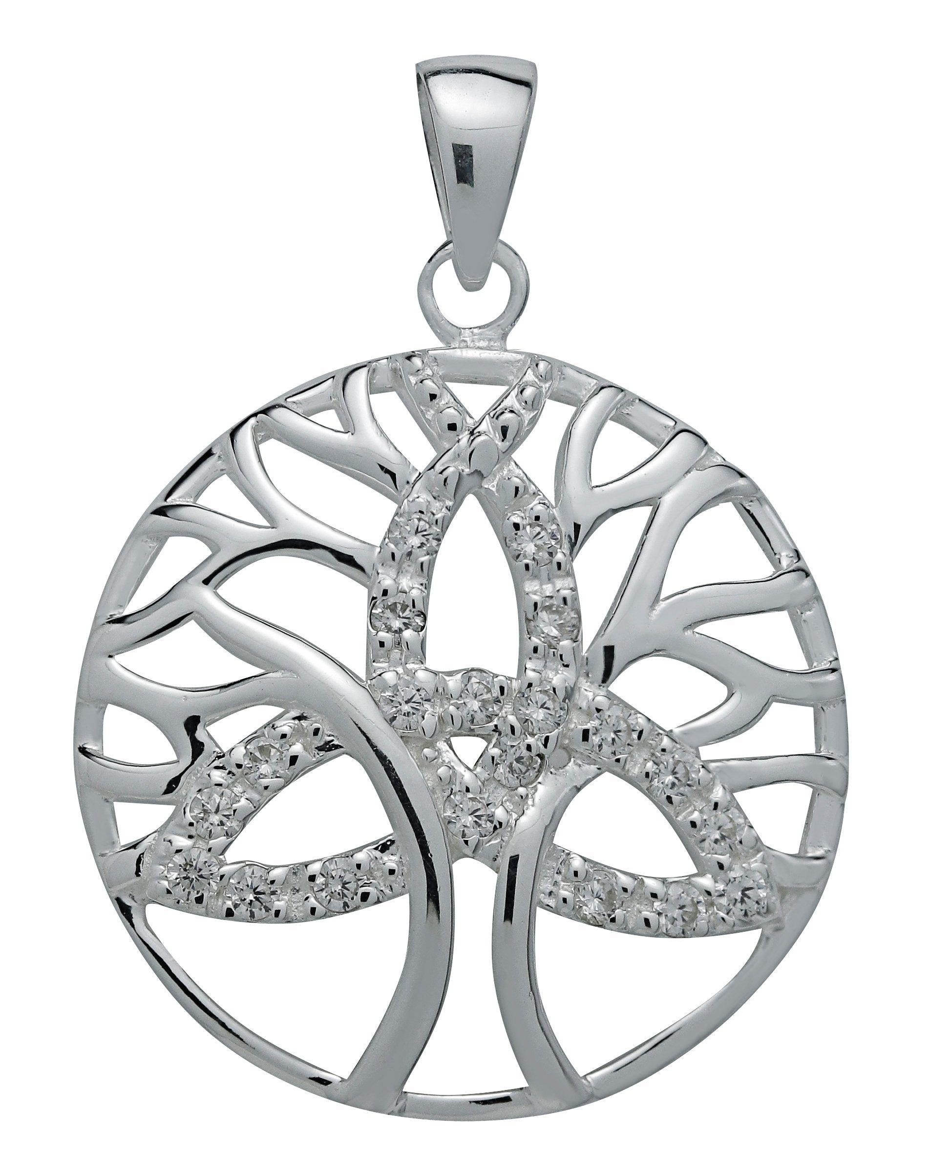 Pendentif arbre de vie Trinity en argent brillant de Starlinks pour l'unité