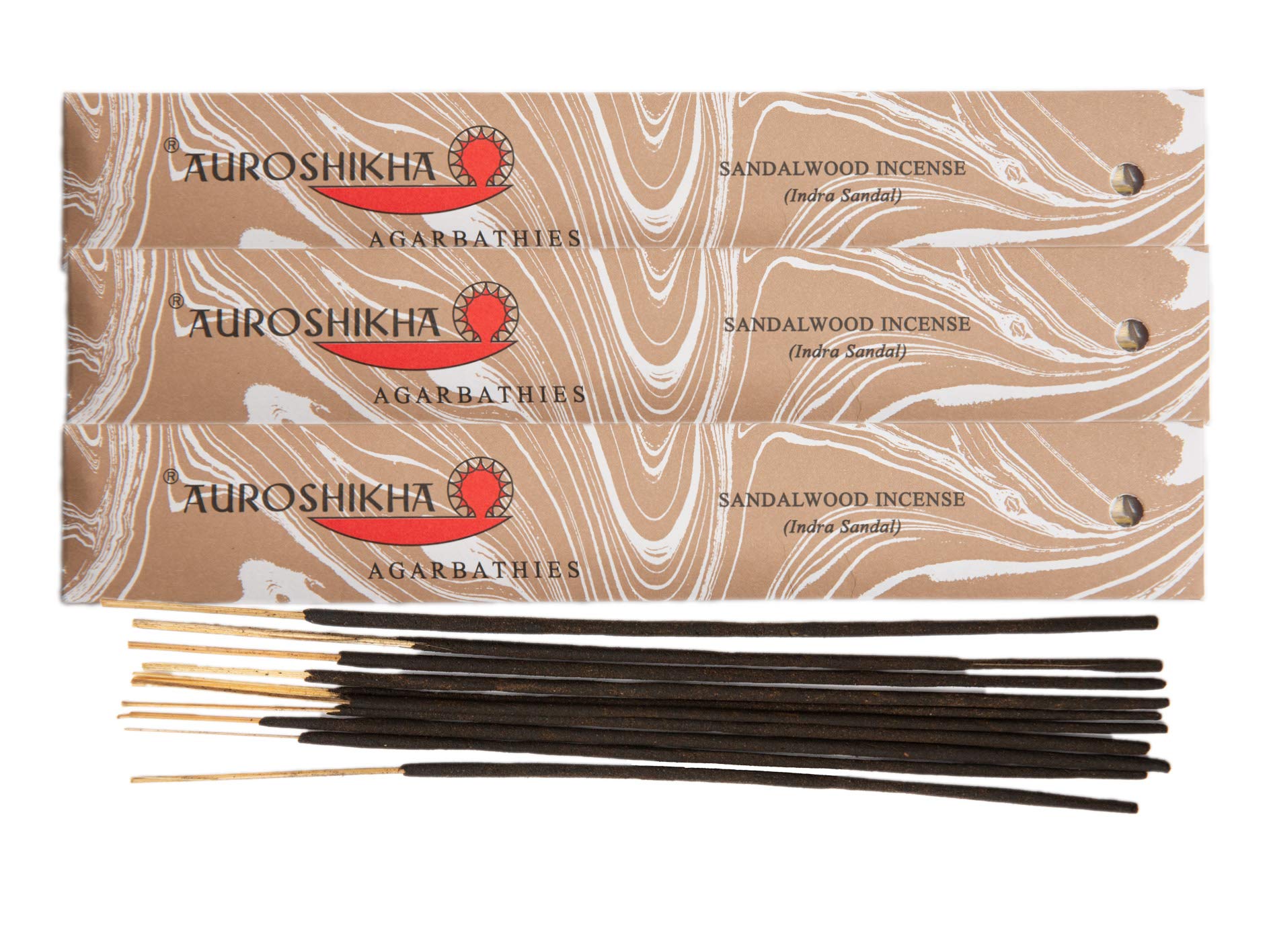 (3-Pack) Auroshikha Sandalwood Incense 10 Sticks