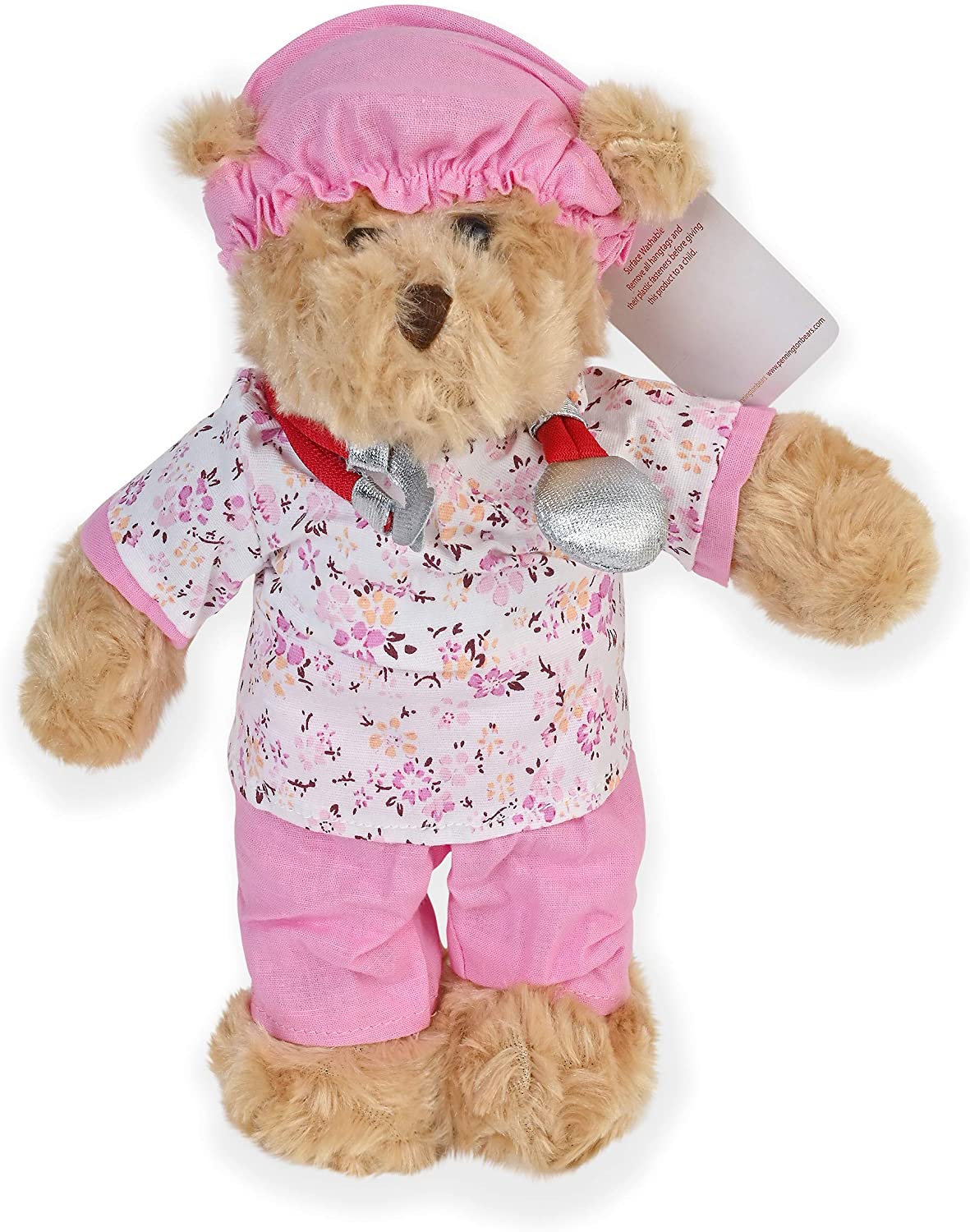 Pennington Classic Costume Teddy Bear Plush, Scrubs Pink, 10" inch, Doctor & Nurse