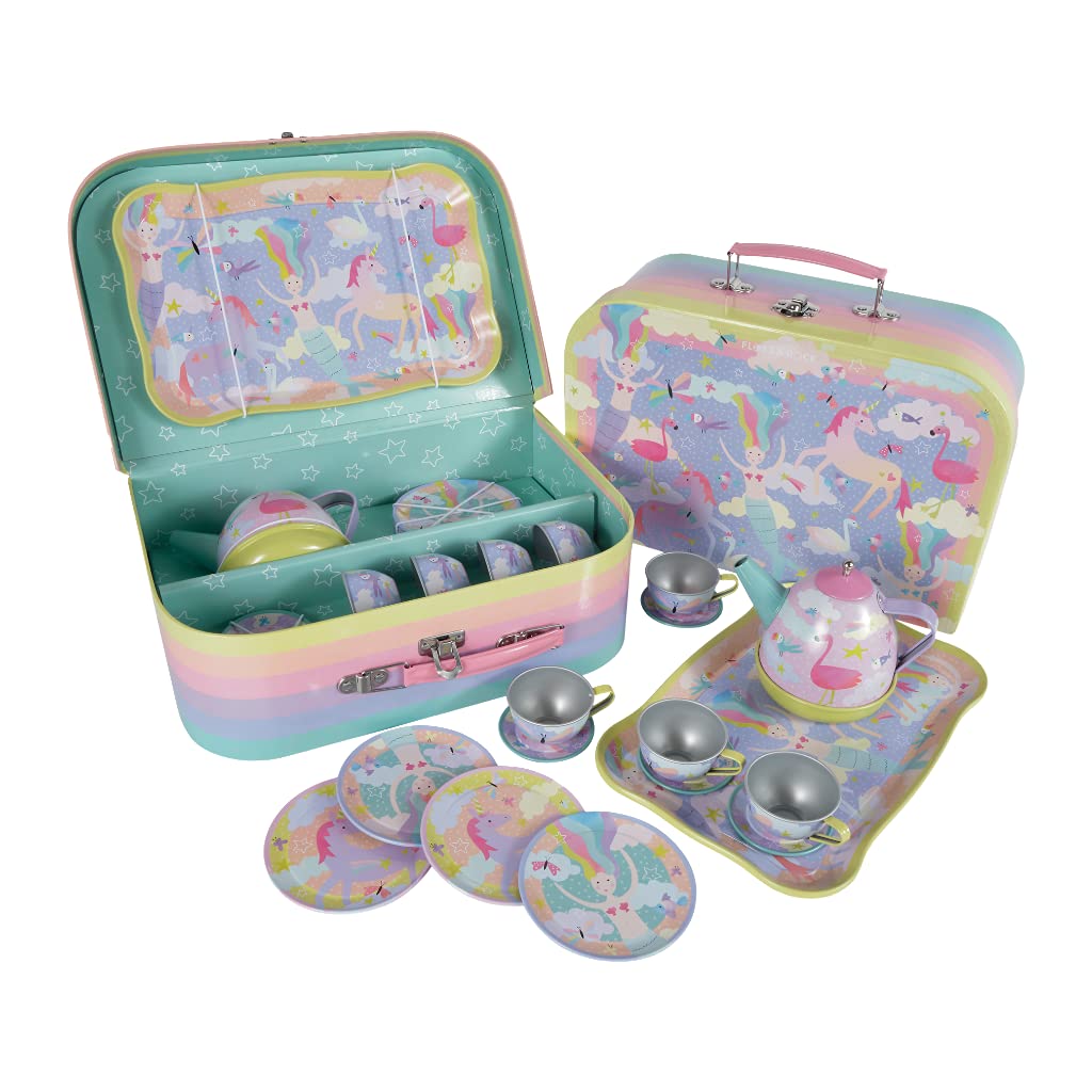 Floss & Rock 43P6398 Fantasy Musical Tin Tea Party Playset, Set of 15, Multicolor, 17 x 17.5 x 95cm