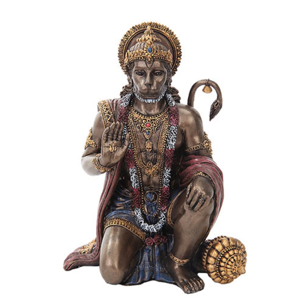 Estatua de resina del dios hindú indio mitológico Hanuman de 6 pulgadas de PTC