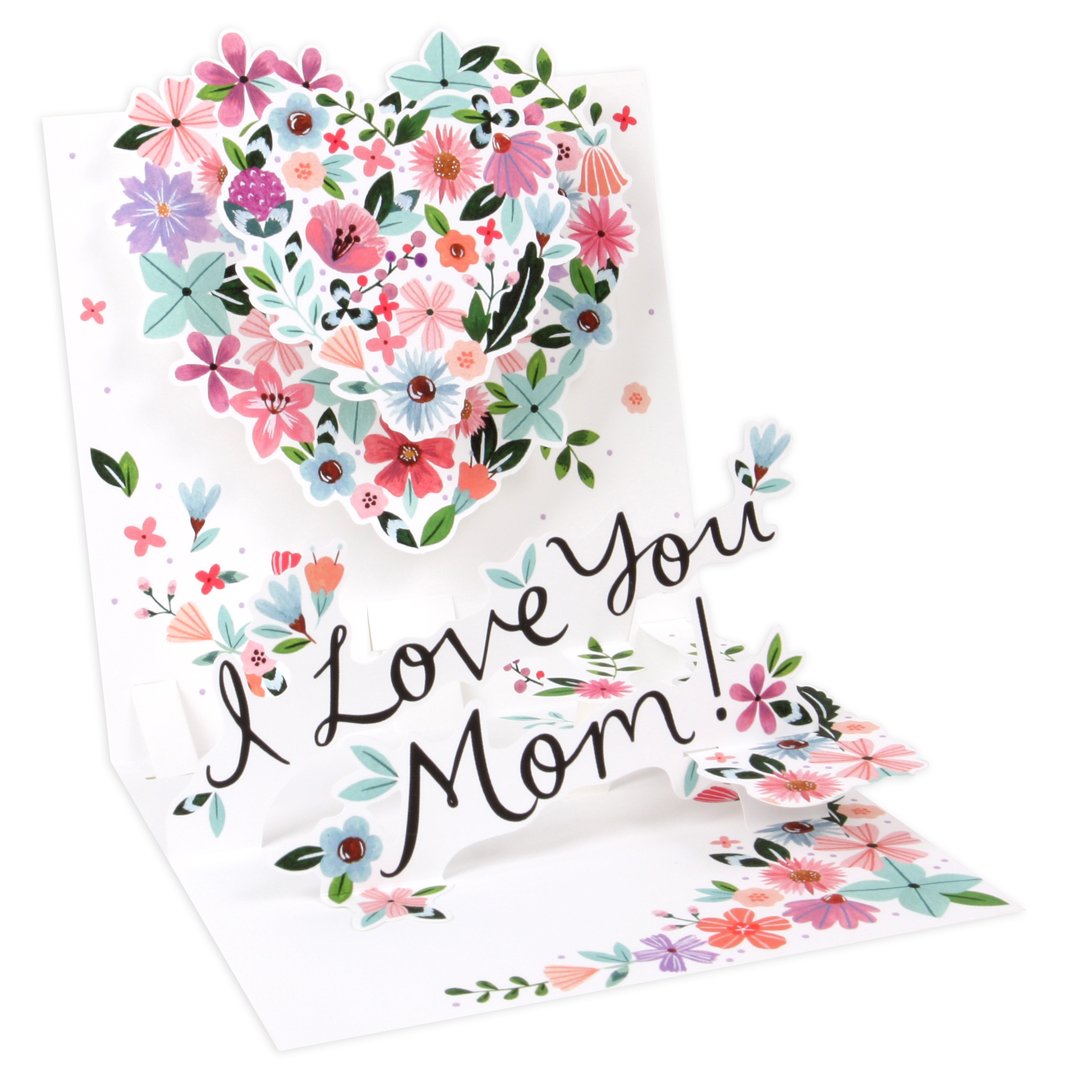 Up With Paper Pop-Up Treasures Greeting Card - Heart for Mom