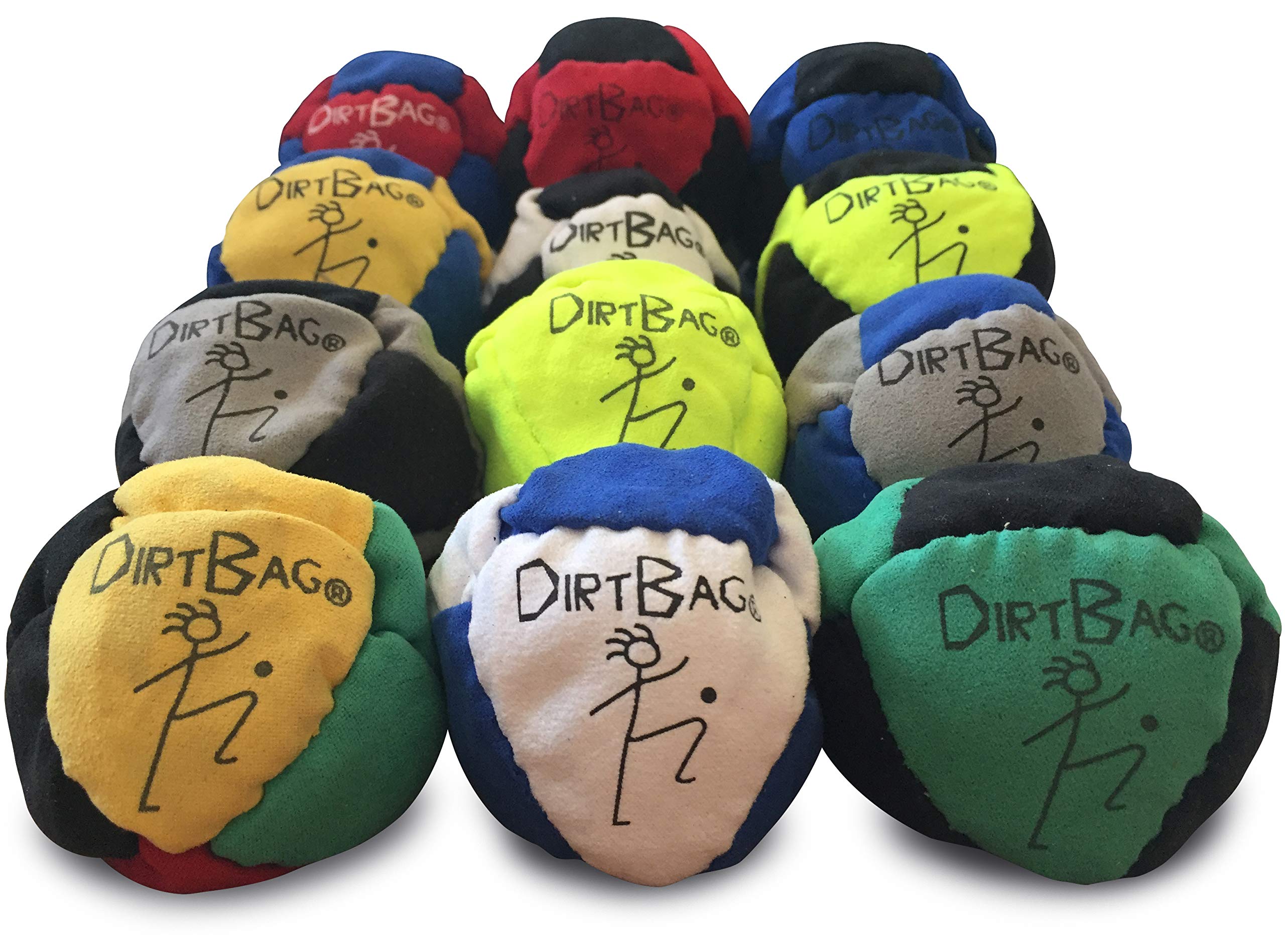 Dirtbag Footbag Classic Sand-Filled Hacky Sack 12-Pack - Assorted Colors