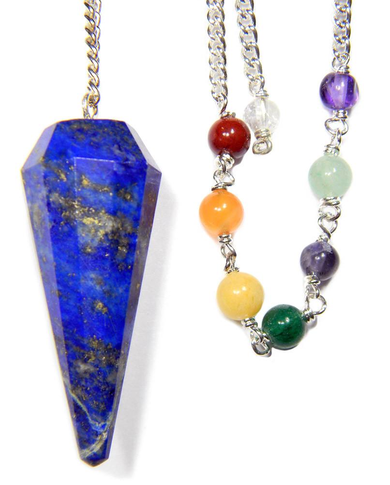 Starlinks Lapis Lazuli 12 Face Chakra Pendulum with Satin Bag and Instruction Leaflet