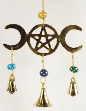 Three Bell Triple Moon Wind Chime