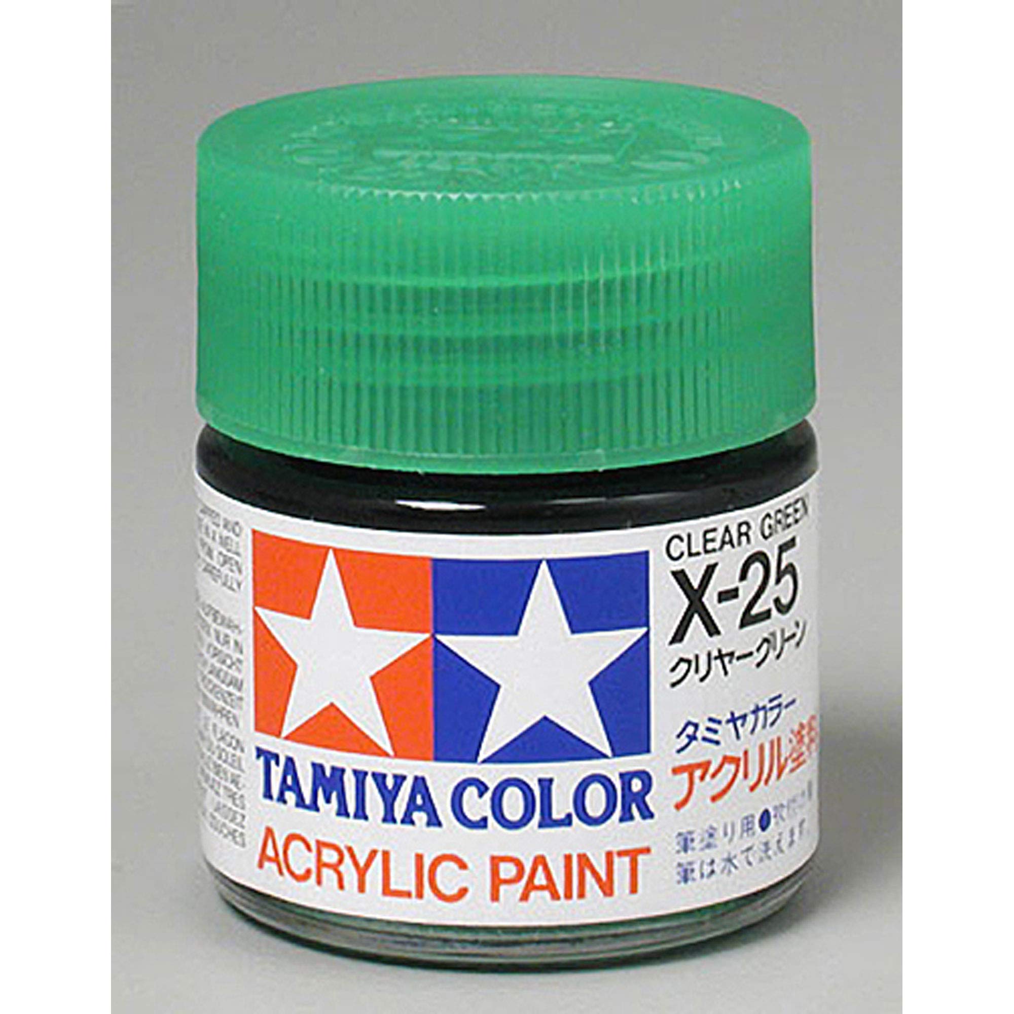 TAMIYA Acrylic X25 GlossClear Green TAM81025 Plastics Paint Acrylic