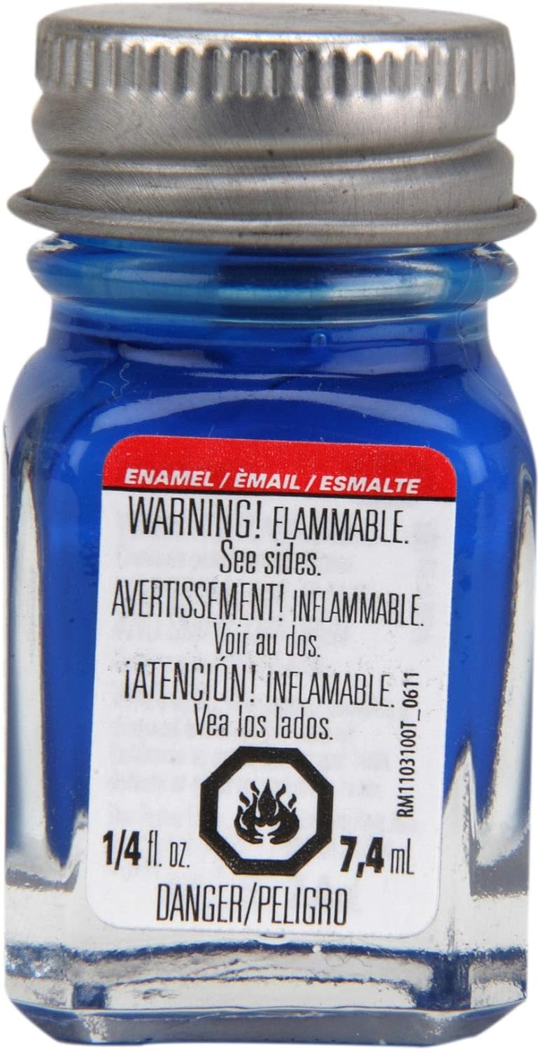 Testors Enamel Paint - Blue Fluorescent, 1/4 oz bottle