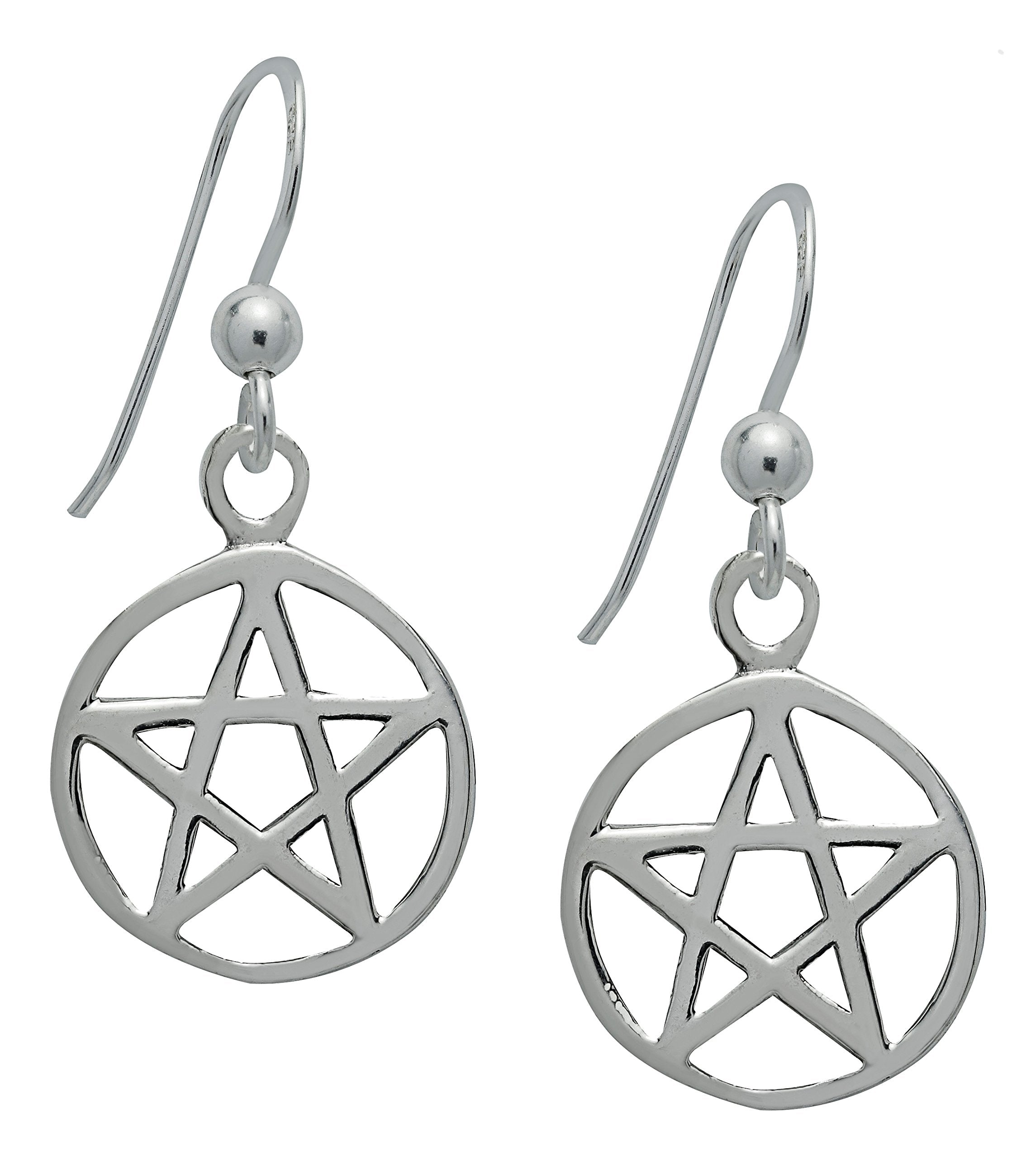 Starlinks Silver Pentacle Earrings for Protection