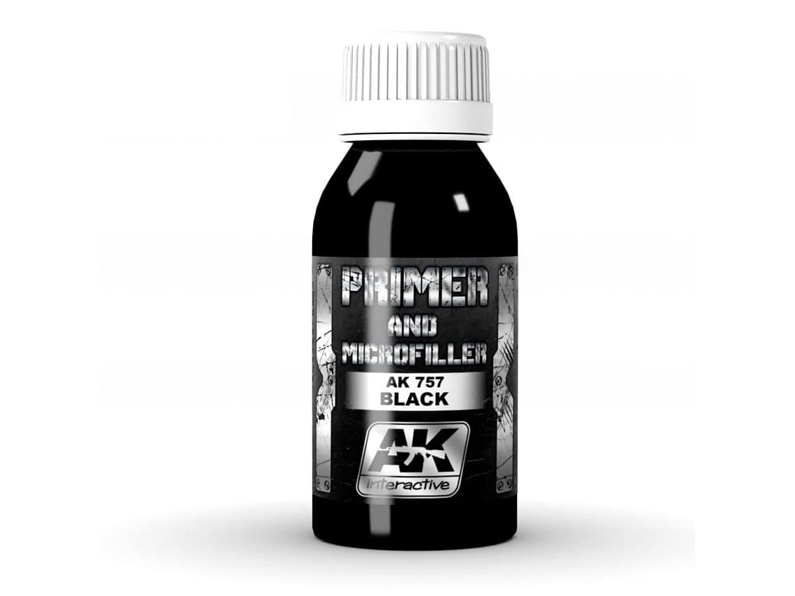 AK Interactive Black Primer & Microfiller 100ml Bottle