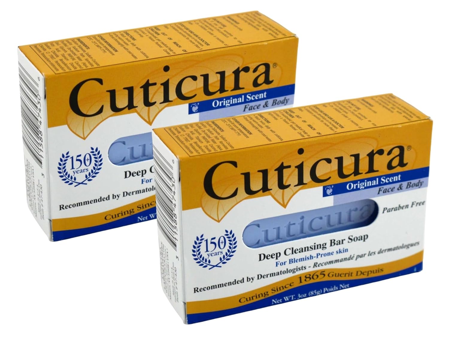 (2-PACK) Cuticura Deep Cleansing Face and Body Soap, Original Scent 3 oz