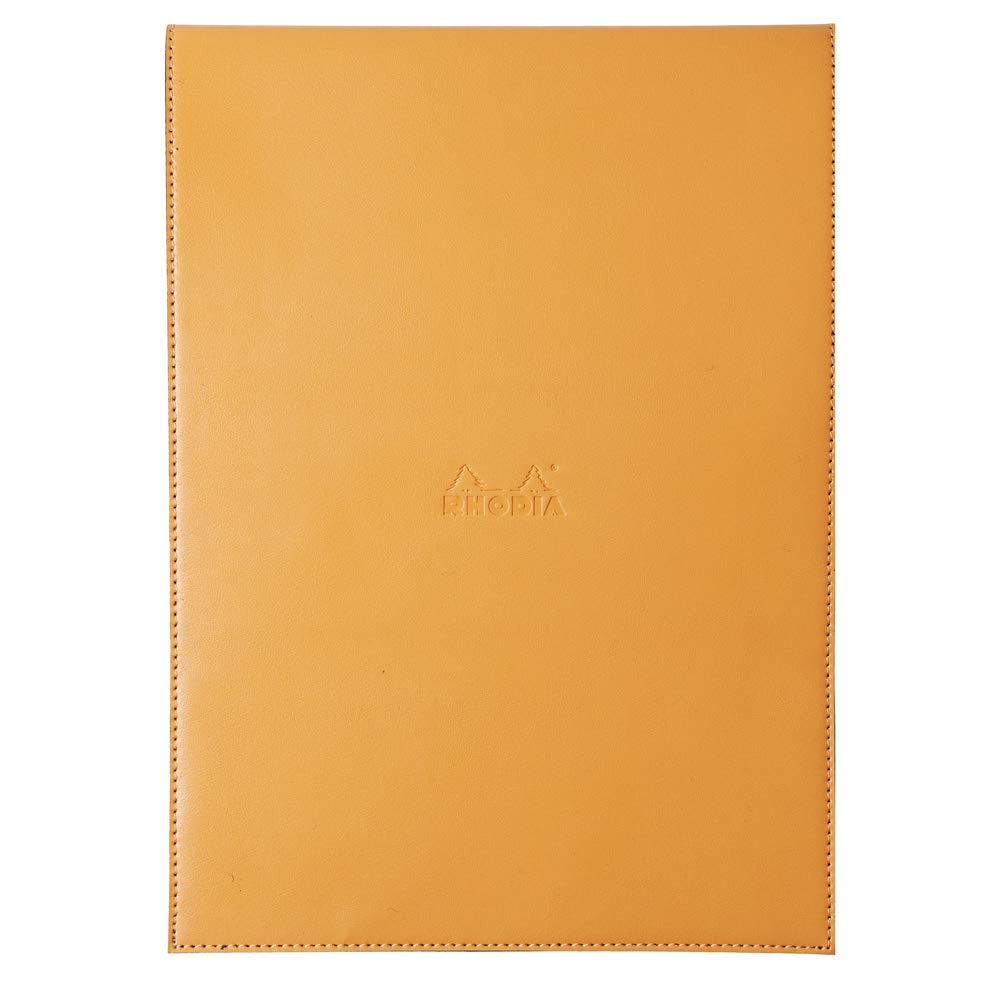 Protège-bloc et bloc-notes Rhodia Epure, 220 x 308 mm, quadrillage - Orange