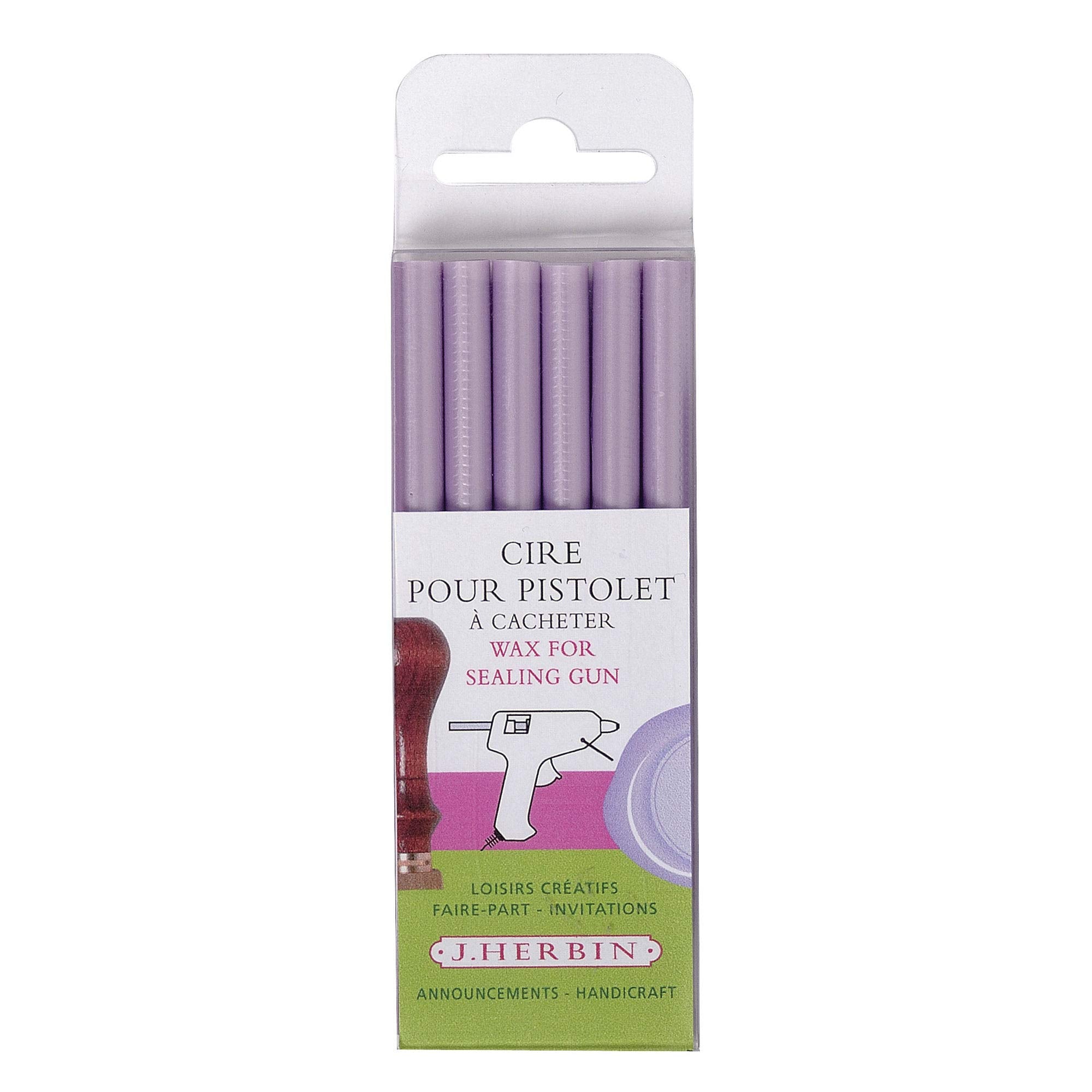 Herbin Pearlescent Glue Gun Wax - 4 3/4 long - Lilac