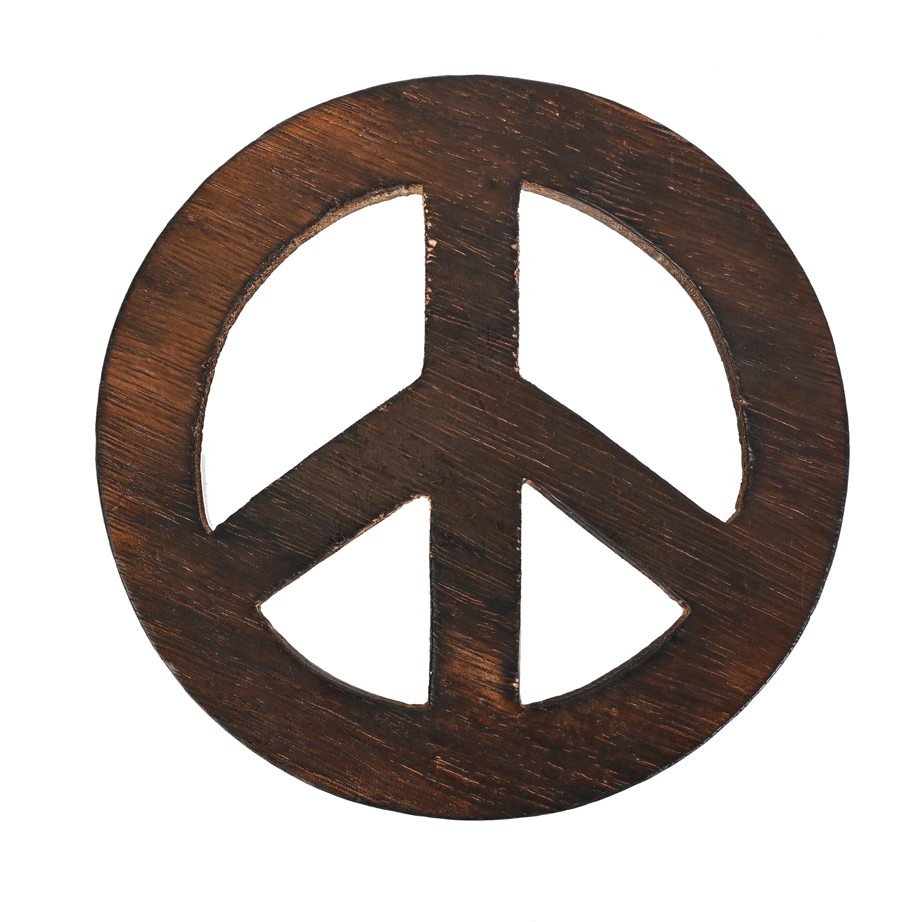 Altar Tile Wooden Carved Round - Single - 4 Inches (Peace)