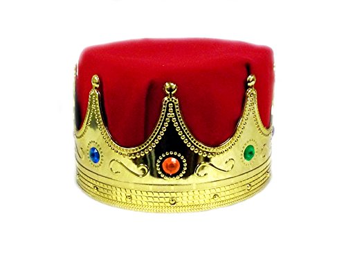 Jacobson Hat Company Men's Delux King's Crown, Red, Adult