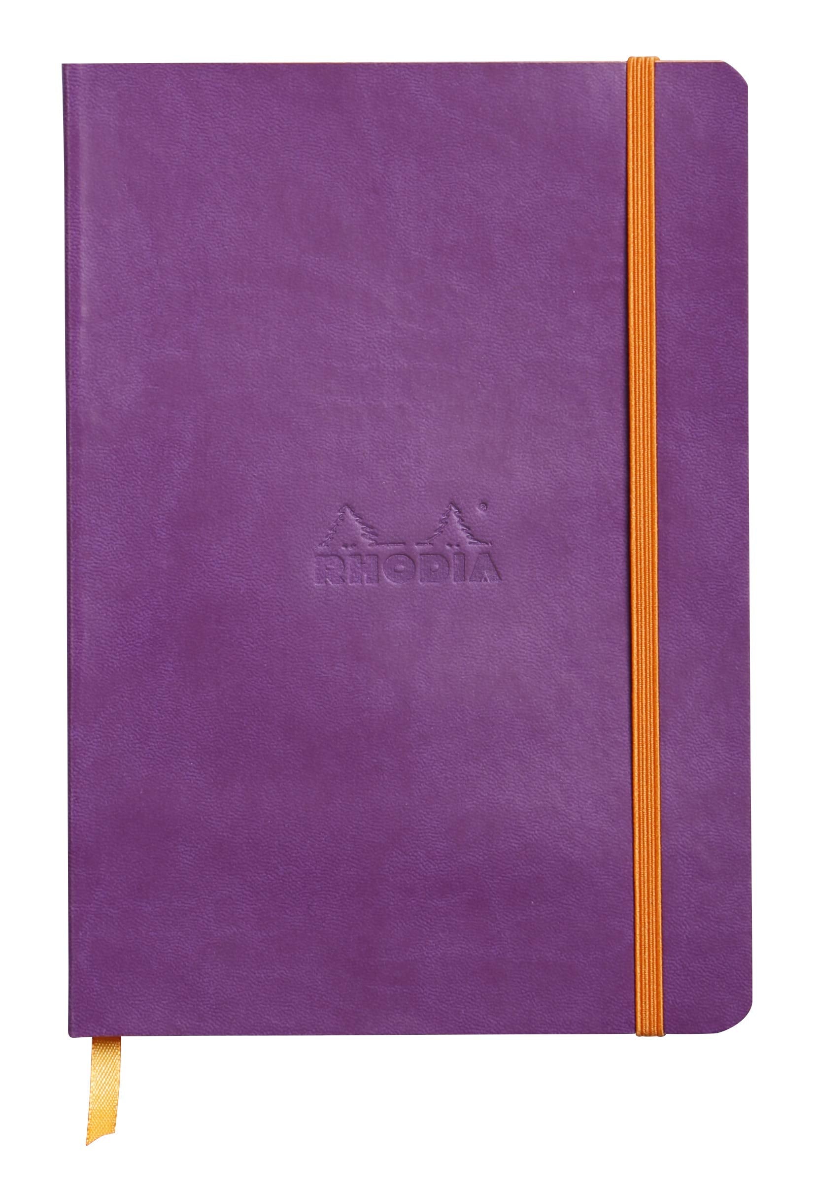 Cuaderno de tapa blanda Rhodia Rhodiarama - 80 hojas con puntos - 6 x 8 1/4 - Tapa morada