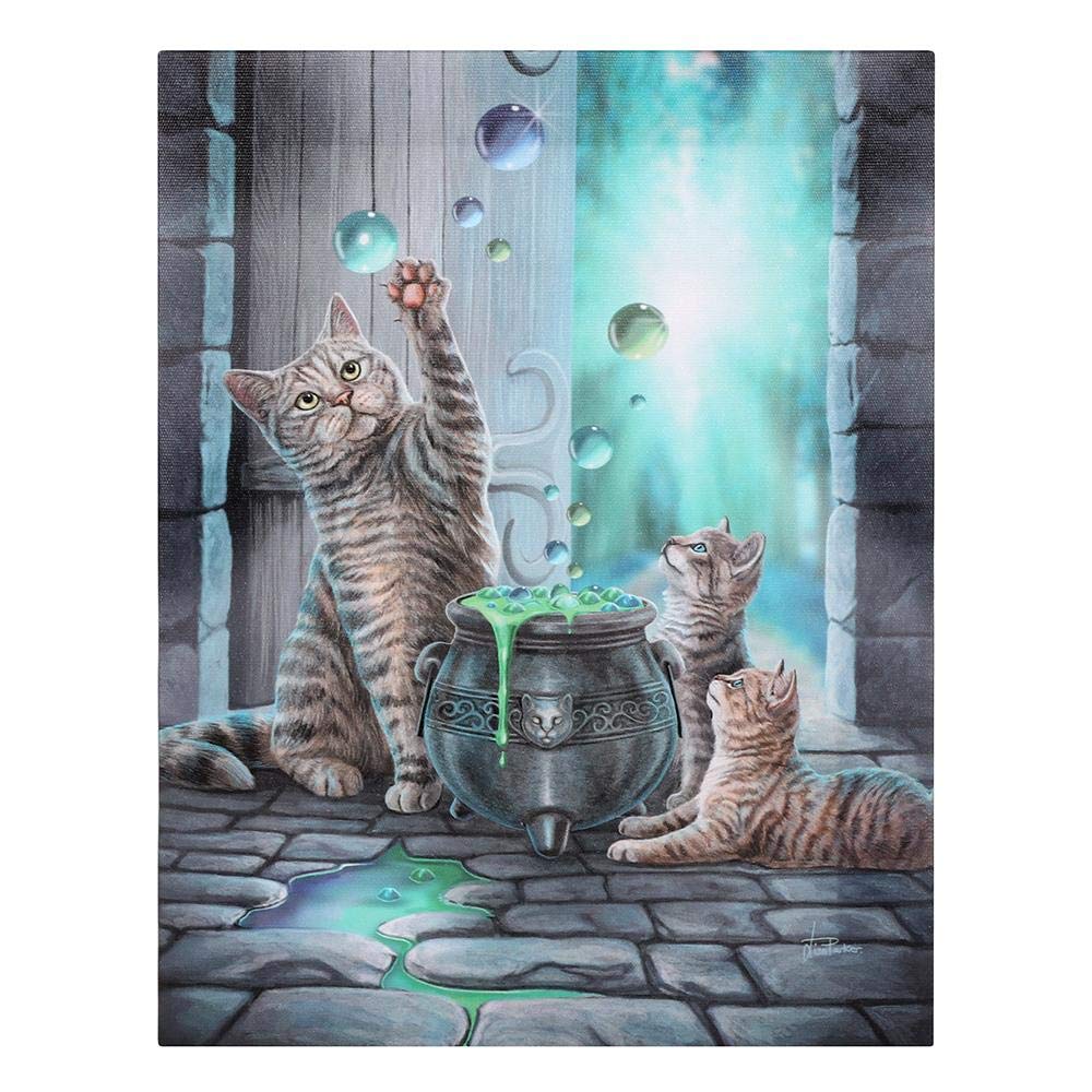 Impression sur toile par Lisa Parker Kittens "Hubble Bubble" Plaque murale sur cadre en bois 10x7,5 pouces