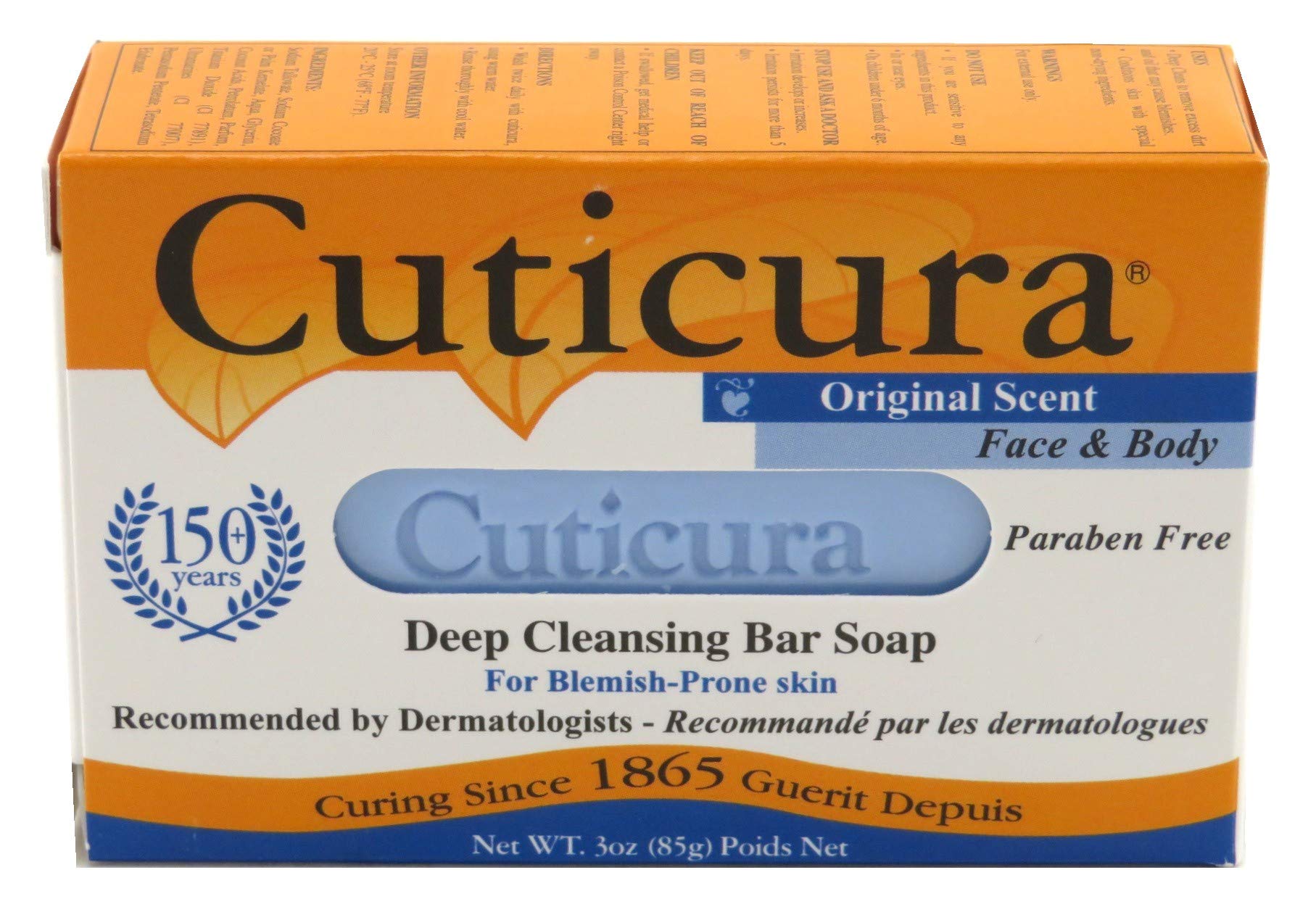 (3-PACK) Cuticura Deep Cleansing Face and Body Soap, Original Scent 3 oz