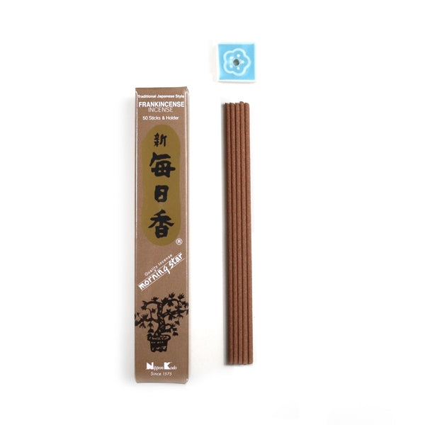 Morning Star Japanese Incense Sticks Frankincense 50 Sticks & holder