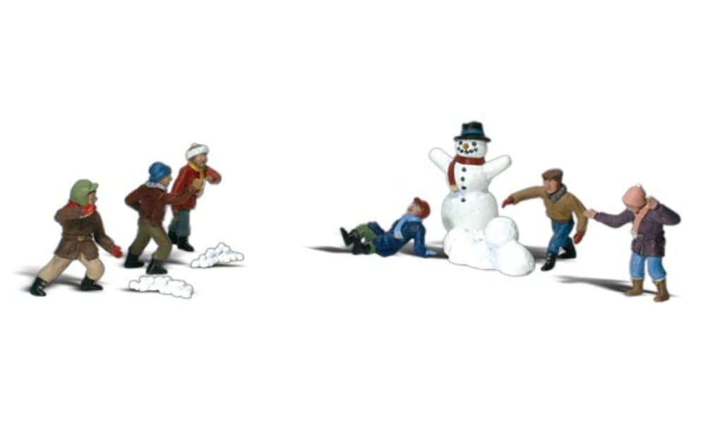 Snowball Fight HO Scale Woodland Scenics