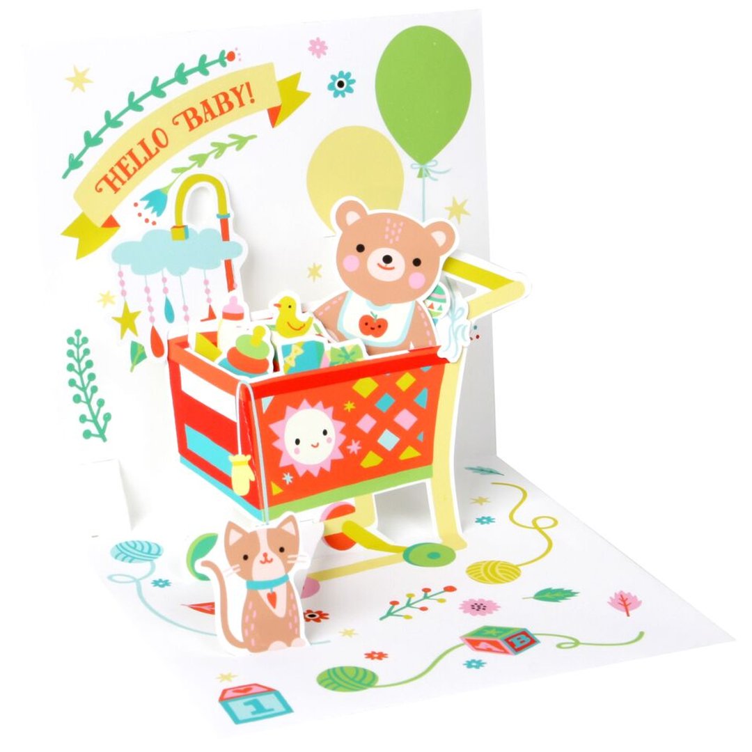 Up with Paper Pop-Up Treasures Greeting Card - New Baby