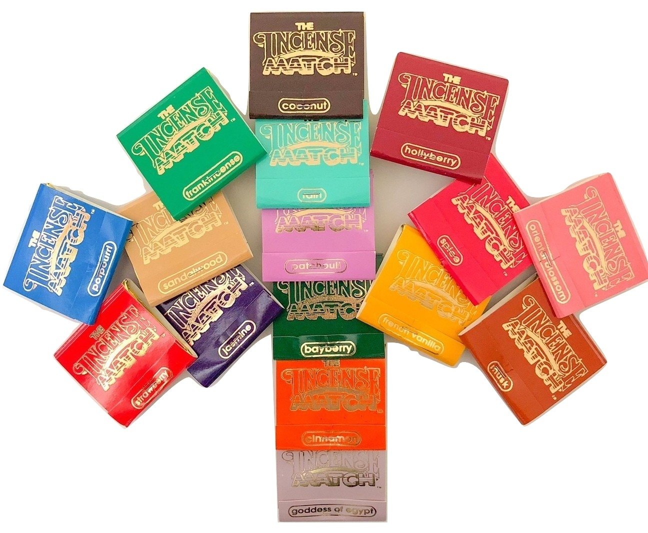 Incense Matches: Lot of 10 Assorted Variety Scented Match Books, 300 strikes!