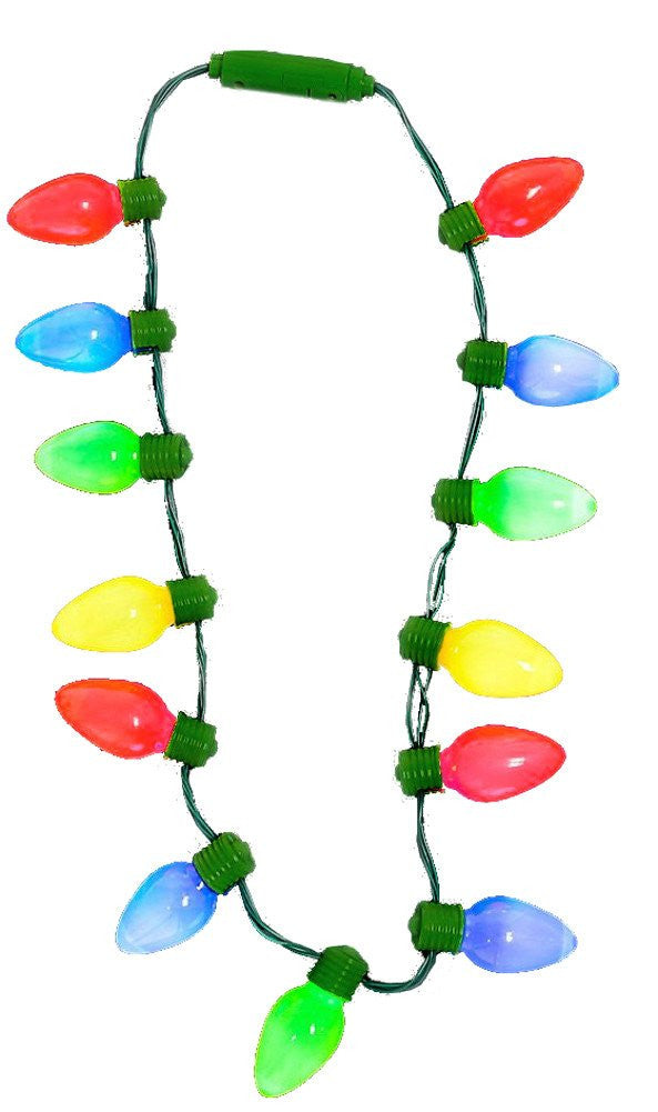 Light-Up Retro Christmas Lights Necklace 25"