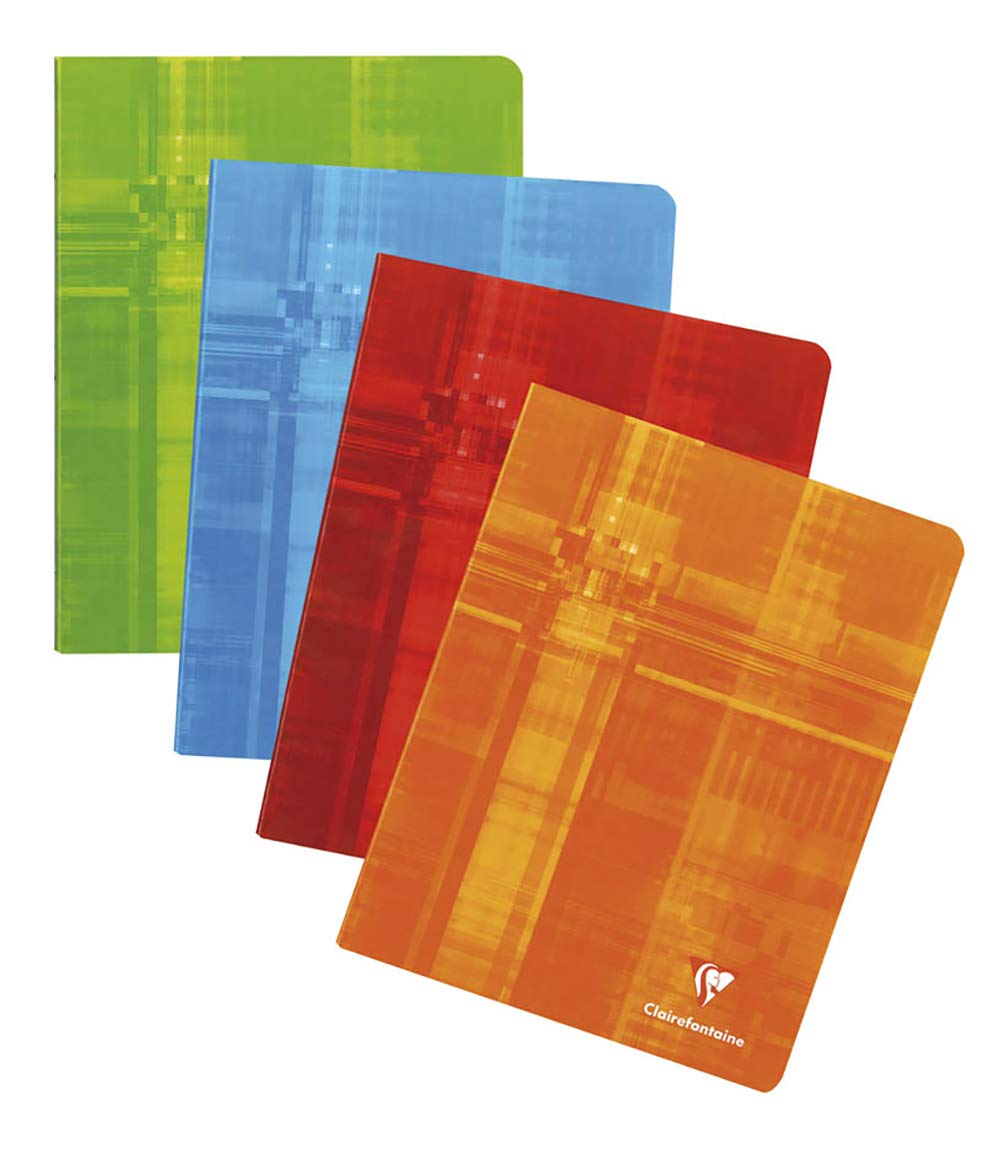 Clairefontaine Staplebound Notebook - Ruled w/ margin 48 sheets - 6 1/2 x 8 1/4 - Assorted Colors