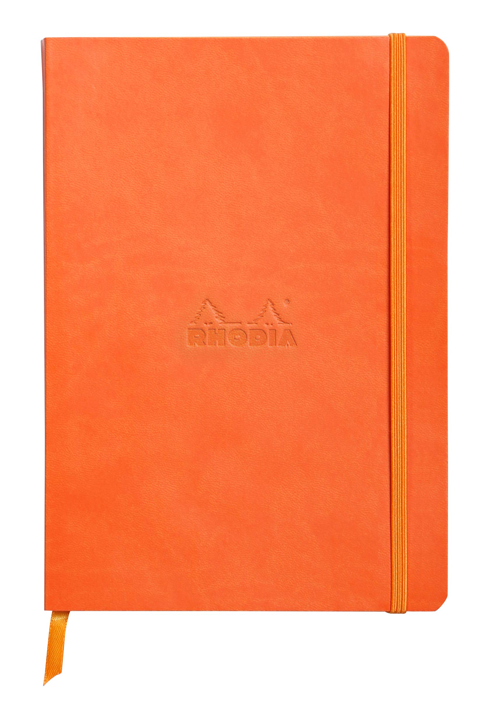 Carnet de notes Rhodia Rhodiarama Soft - 80 feuilles à pois - 6 x 8 1/4 - Mandarine