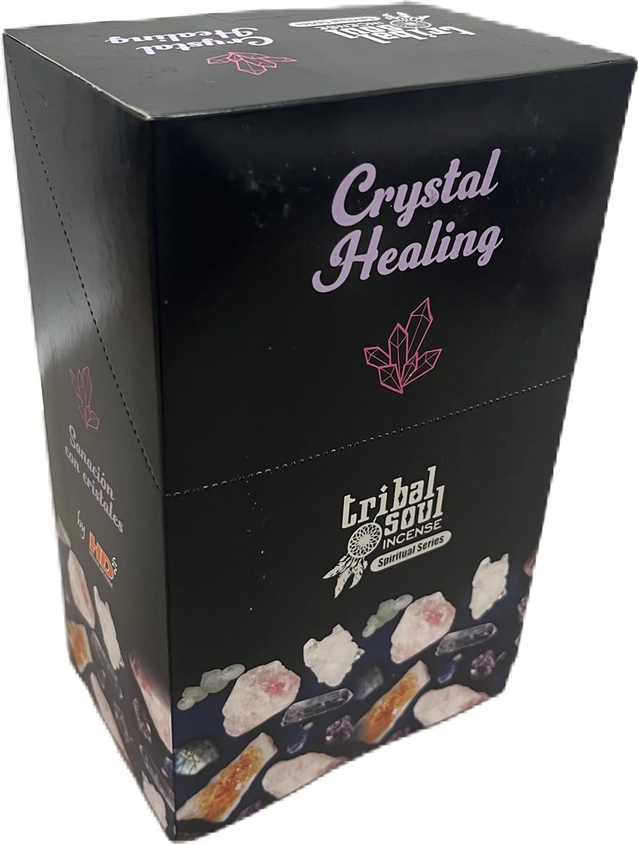 Tribal Soul Spiritual Incense Sticks Gift Box with Ceramic Holder for 12 Packs (Crystal Healing)