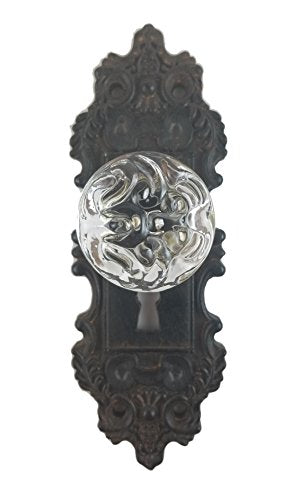 Decorative Pewter Wall Hook, Vintage Door Knob Style (Black)