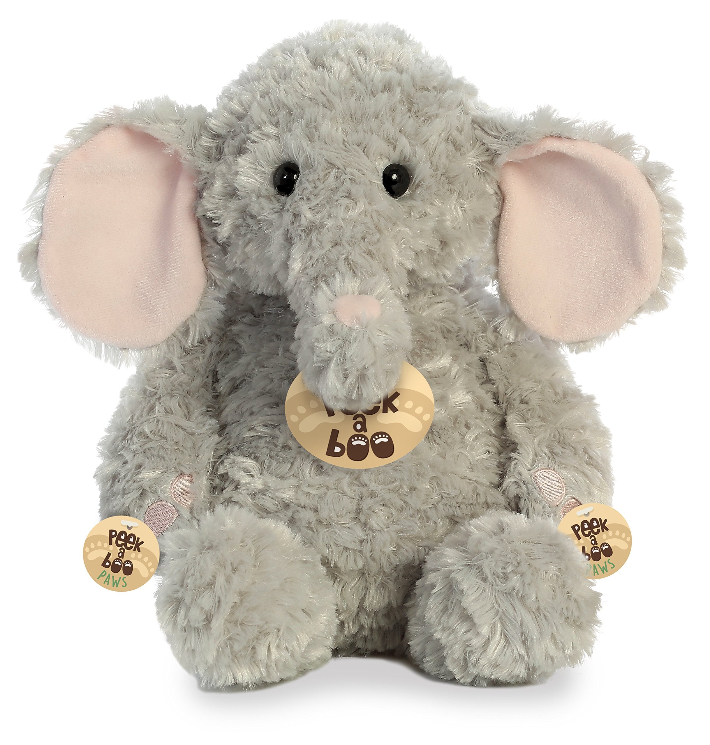 Aurora Peek A Boo- Elephant Plush, Grey