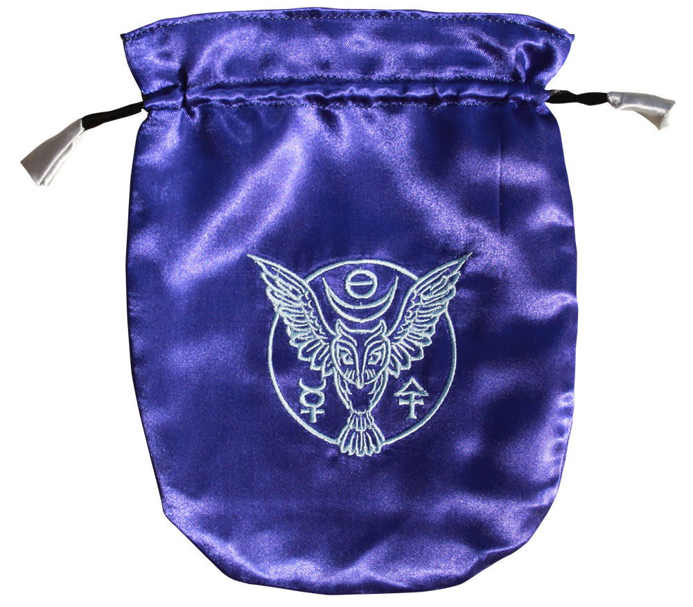 Bolsa de tarot con búho de satén azul de Eastgate Resource