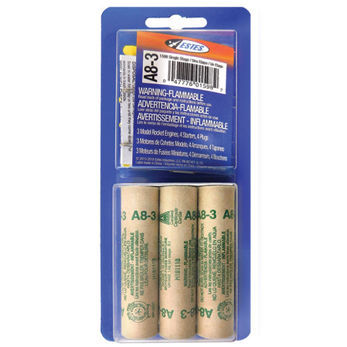 Estes A8-3 Model Rocket Motors 3 Pack