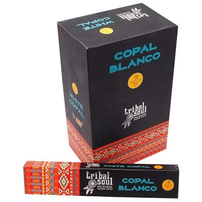 Tribal Soul Spiritual Incense Sticks Gift Box with Ceramic Holder for 12 Packs (White Copal)