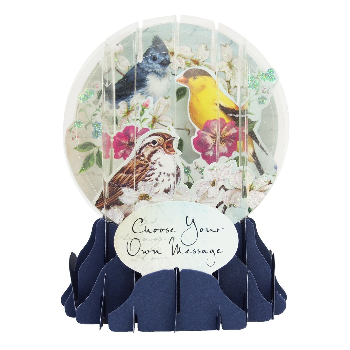 3D Snow Globe - Bird Trio - All Occasion Card