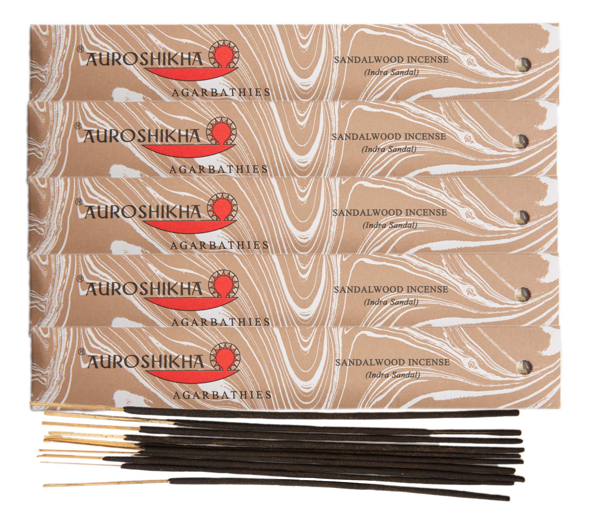 (5-Pack) Auroshikha Sandalwood Incense 10 Sticks