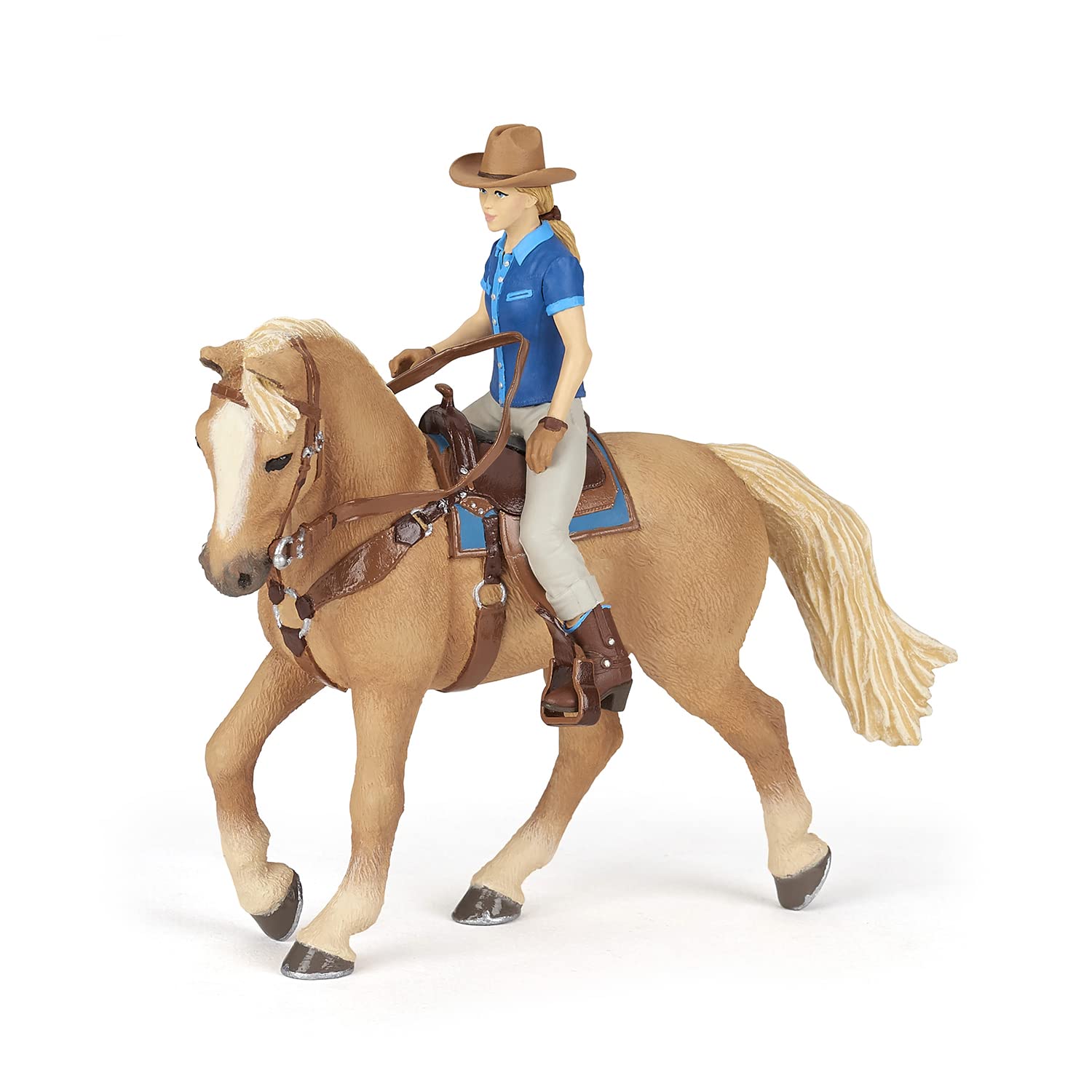 Papo Cowgirl and Her Horse Hand Painted Figurine - Heirloom Quality Collectible No. 51566