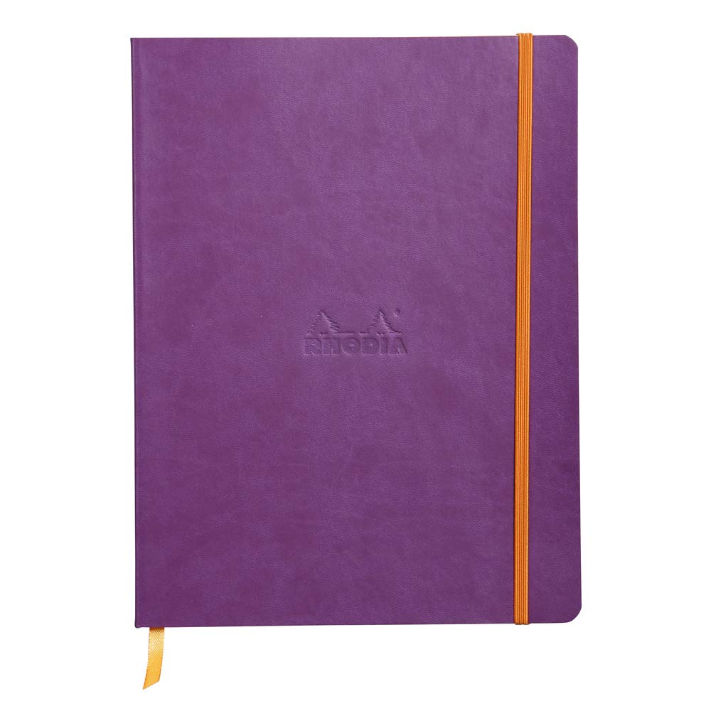 Cuaderno de tapa blanda Rhodia Rhodiarama, 80 hojas con puntos, 9 3/4 x 7 1/2 pulgadas, tapa morada, 117560C