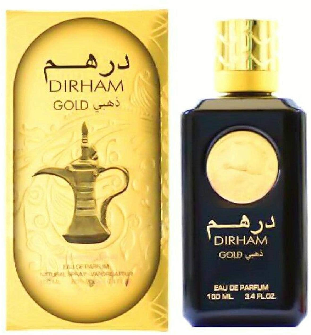 Ard Al Zaafaran Dirham Gold Eau De Parfum Spray for Unisex, 3.4 Fl Oz (100 ml)